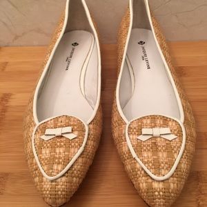 NEW Woven Skimmer with Patent Leather Trim